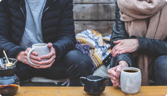 two people with coffee