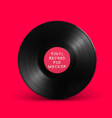 vinynl record image with 'psd mockup'