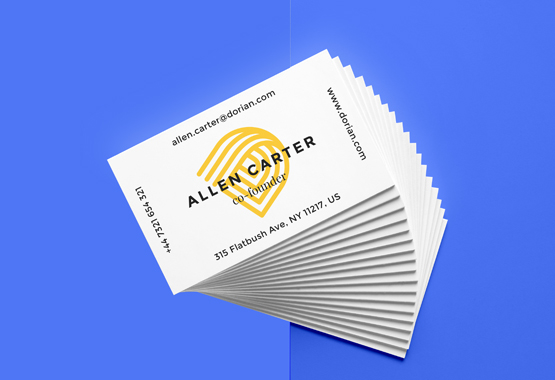 business cards with 'allen carter'